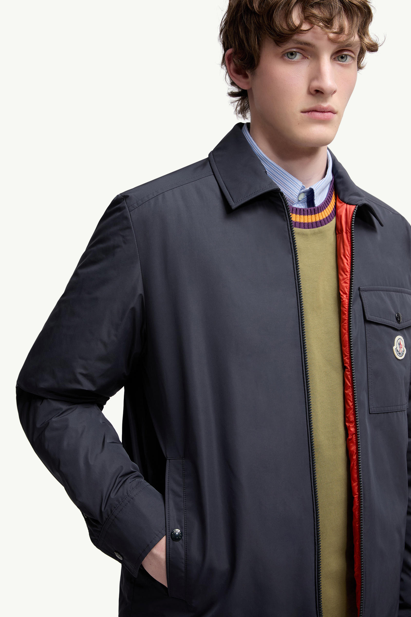 Vigeon Down Shirt Jacket Men Blue Moncler 5