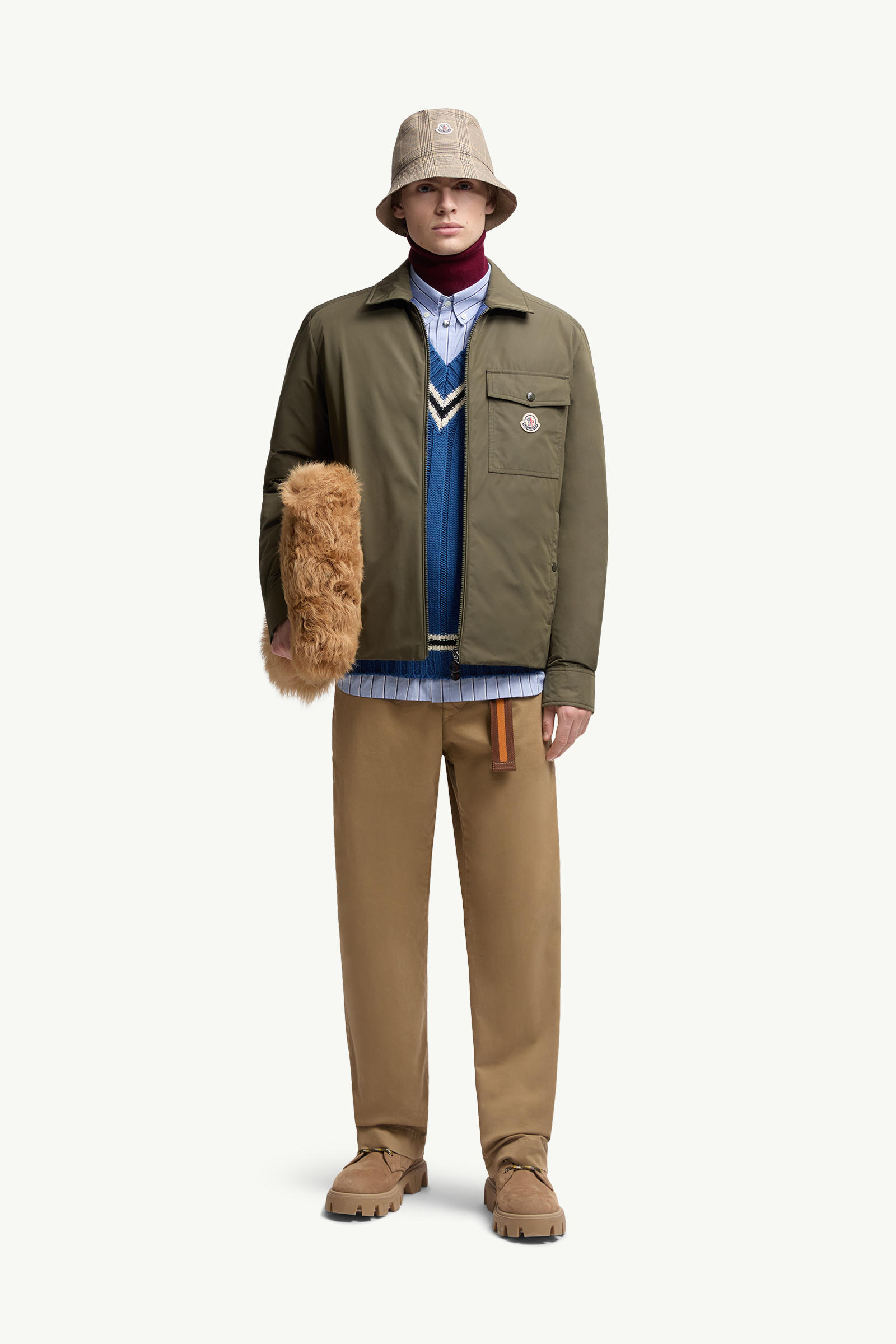Vigeon Down Shirt Jacket Men Olive Green Moncler 0