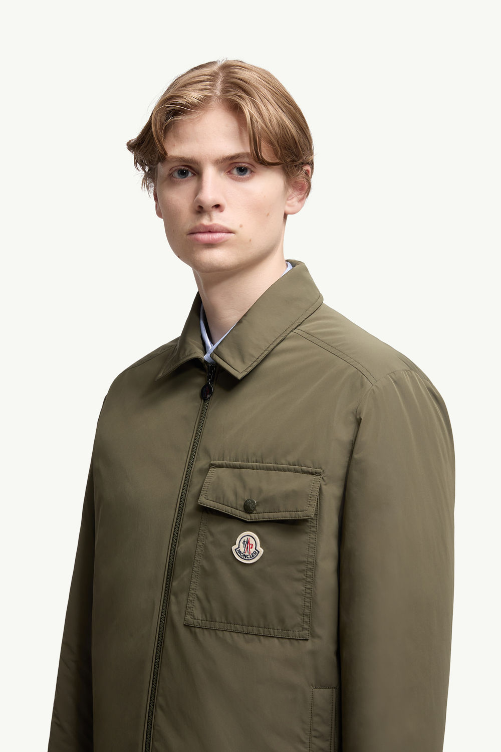 Vigeon Down Shirt Jacket Men Olive Green Moncler 1