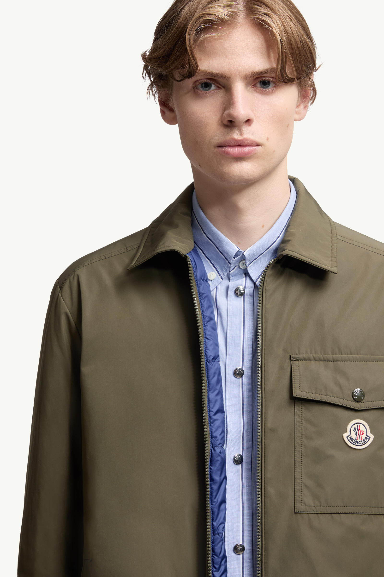 Vigeon Down Shirt Jacket Men Olive Green Moncler 5