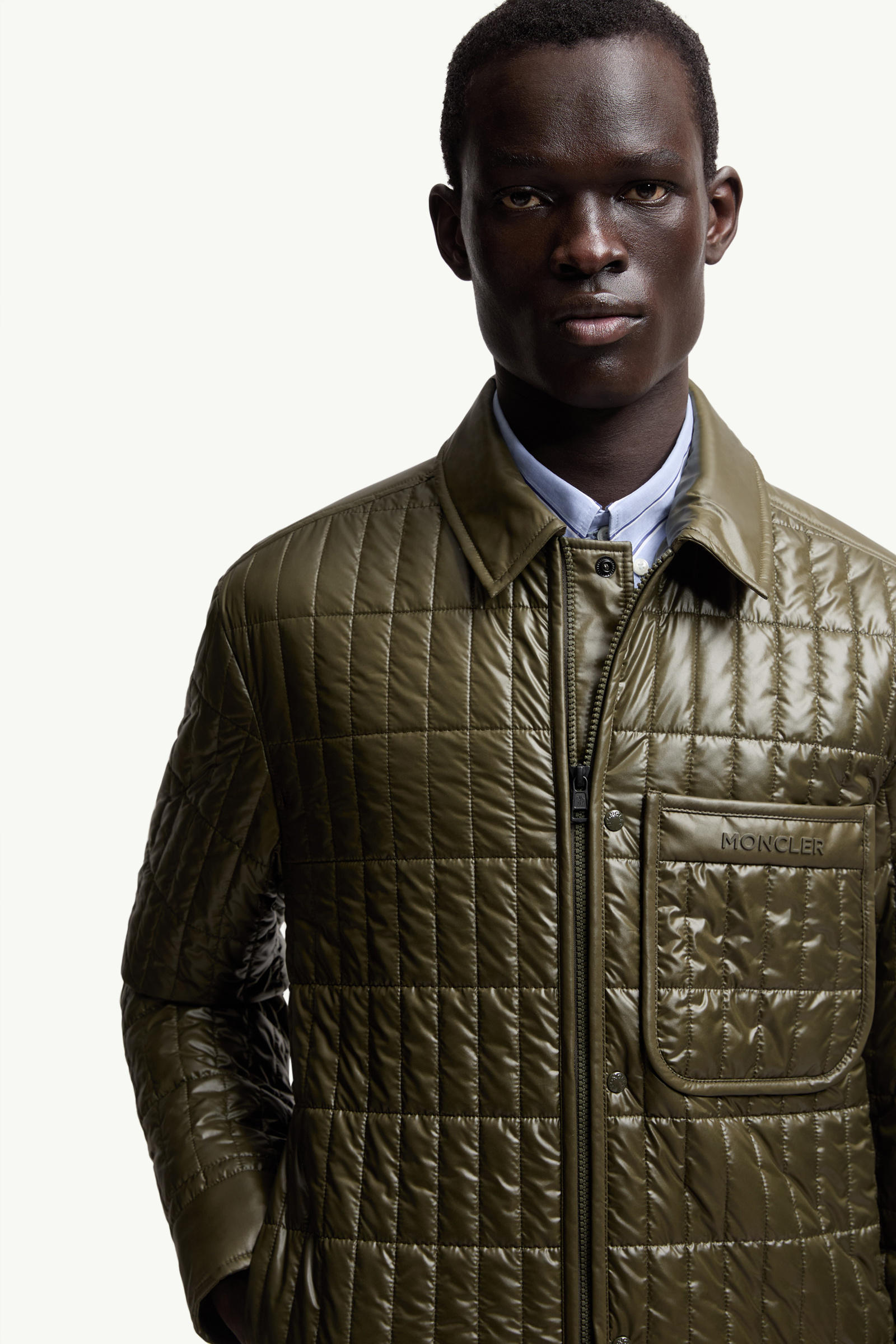 Veste-chemise à matelassage vertical Madiere Hommes Vert Olive Moncler 5
