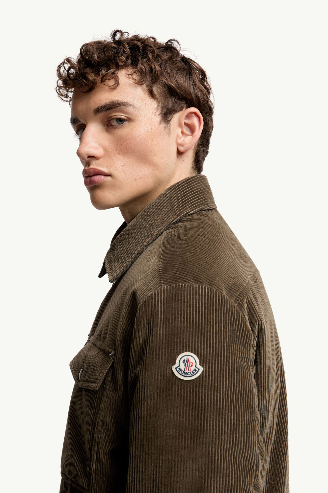 Ambroisie Corduroy Down Shirt Jacket Men Brown Moncler 1