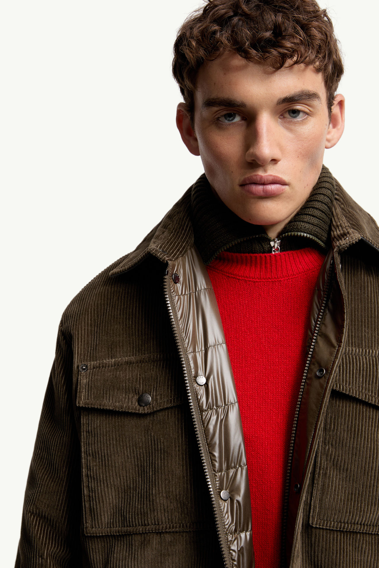 Chaqueta camisera con plumón de pana Ambroisie Hombre Marrón Moncler 5