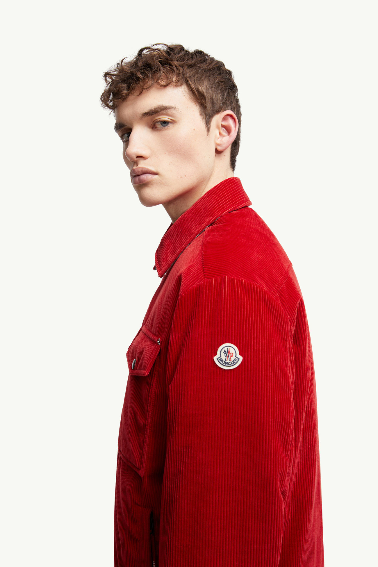 Ambroisie燈芯絨羽絨恤衫式外套 男士 紅色 Moncler 1