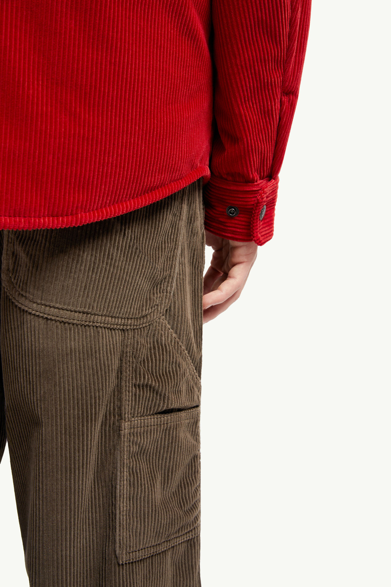 Ambroisie Corduroy Down Shirt Jacket Men Red Moncler 6