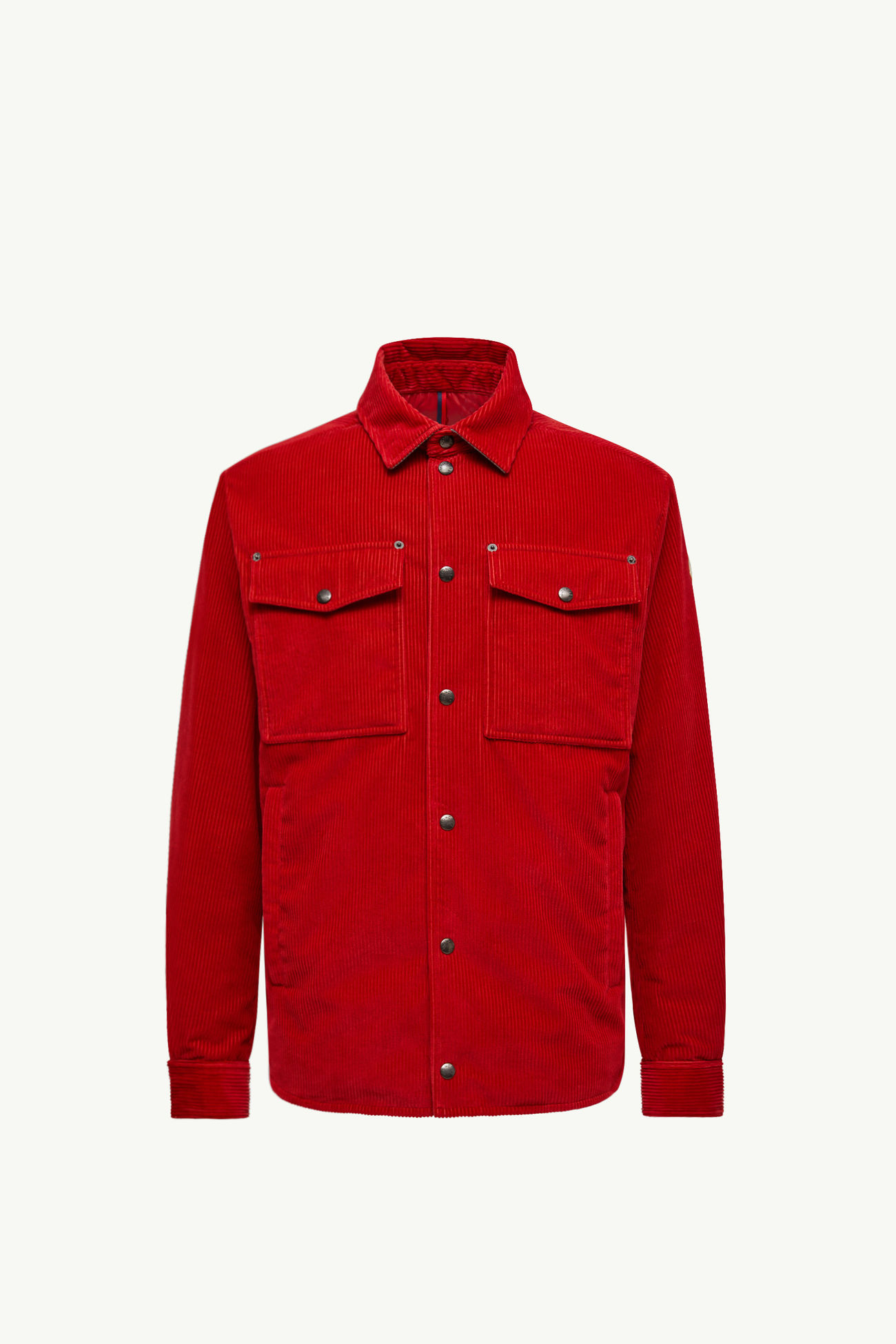 Giacca camicia imbottita Ambroisie in velluto a coste Uomo Rosso Moncler 2