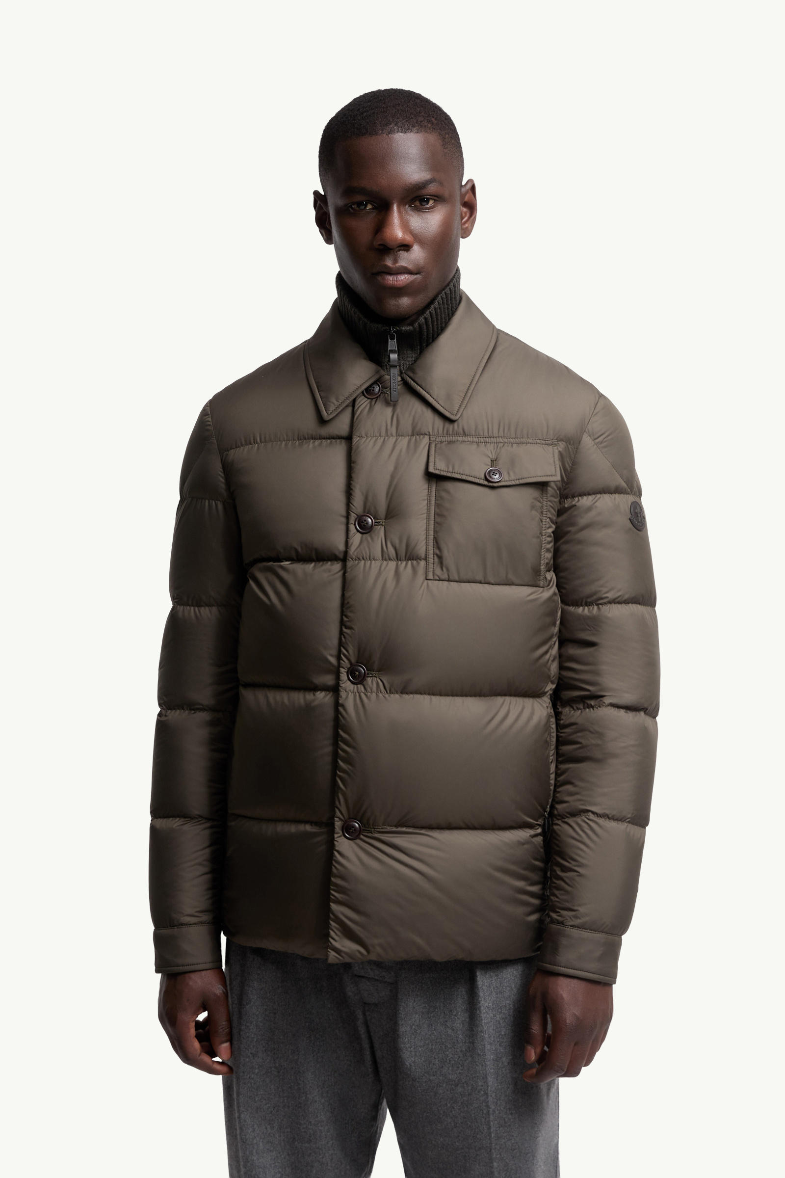 Giacca camicia imbottita Pres Uomo Verde Oliva Moncler 3