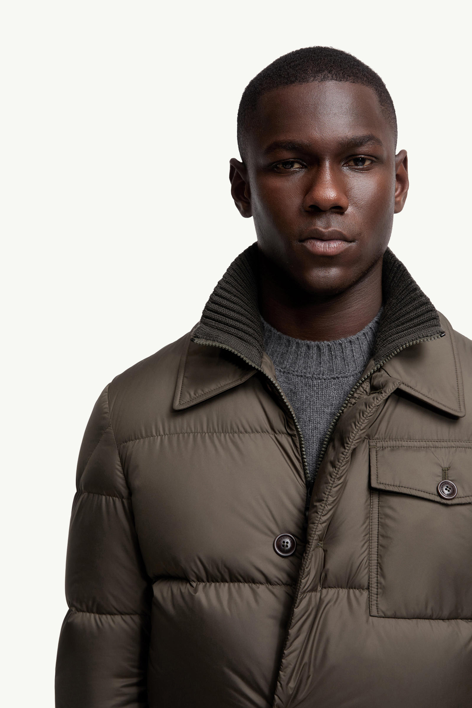 Giacca camicia imbottita Pres Uomo Verde Oliva Moncler 5