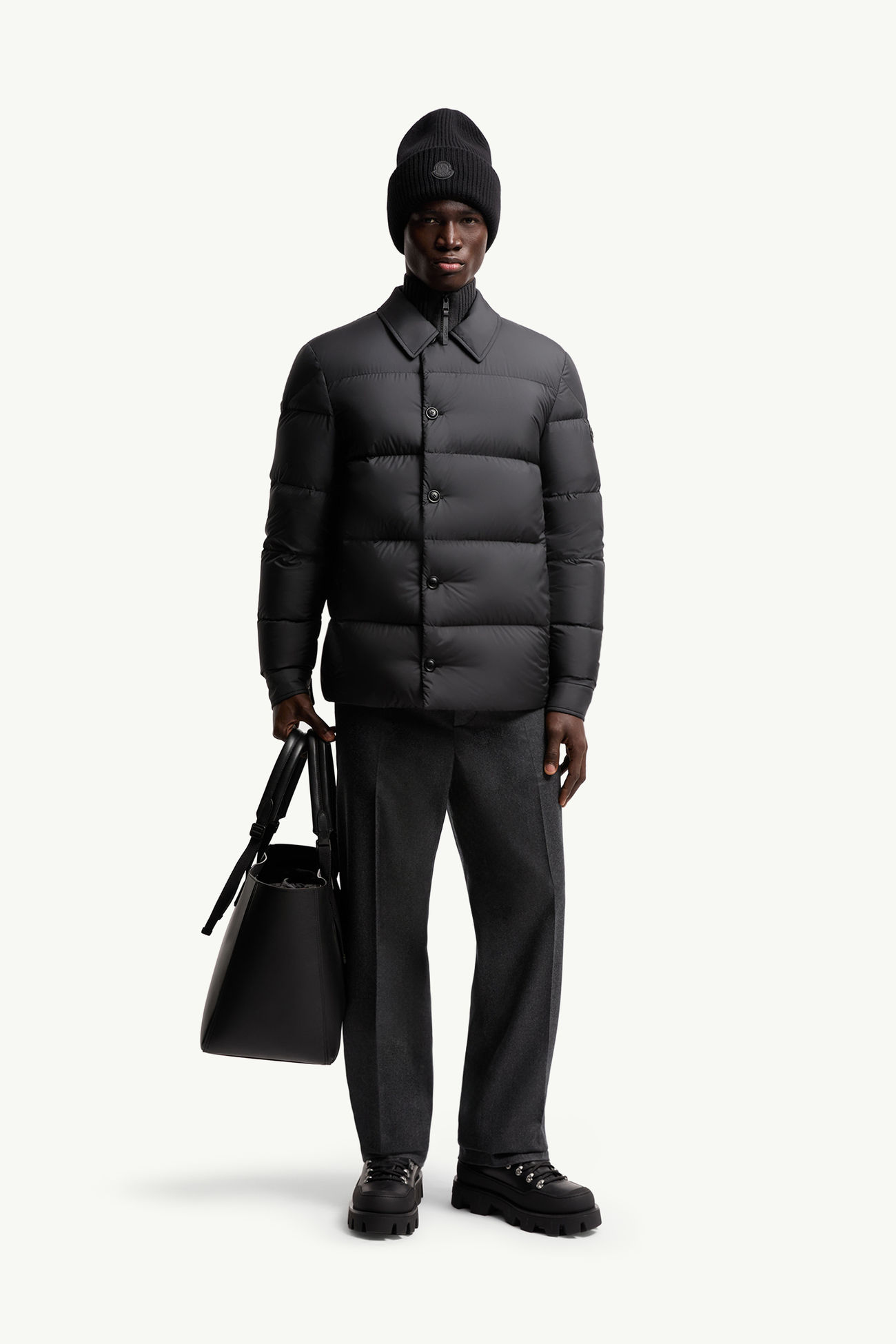 Giacca camicia imbottita Pres Uomo Nero Moncler 0