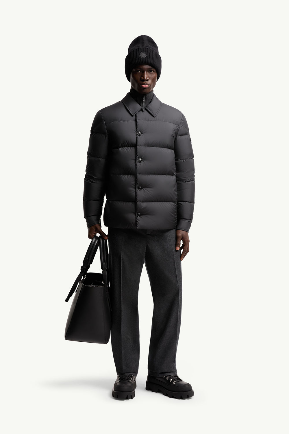 Pres Down Shirt Jacket Men Black Moncler 0