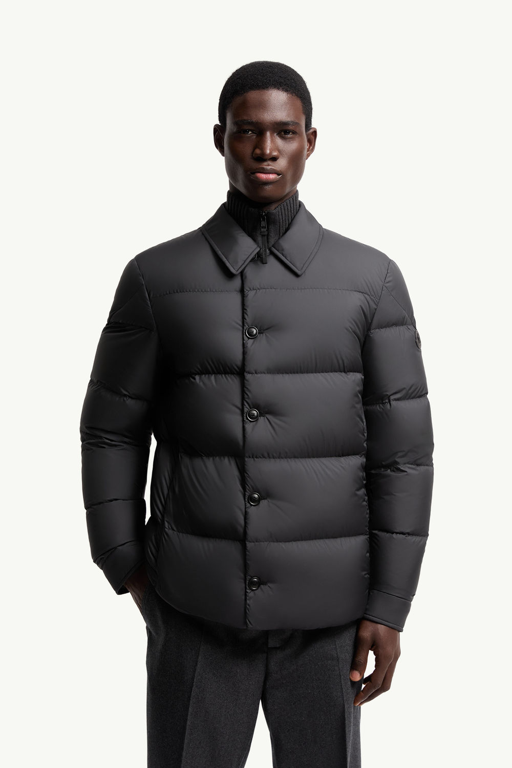 Pres Down Shirt Jacket Men Black Moncler 3