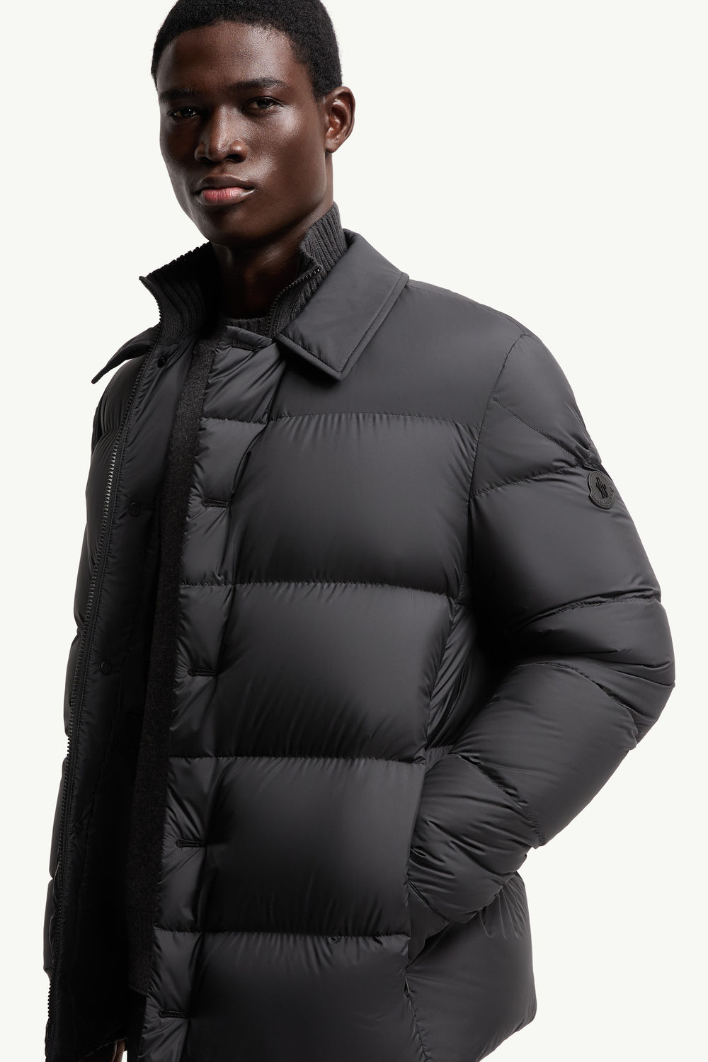 Pres Down Shirt Jacket Men Black Moncler 5