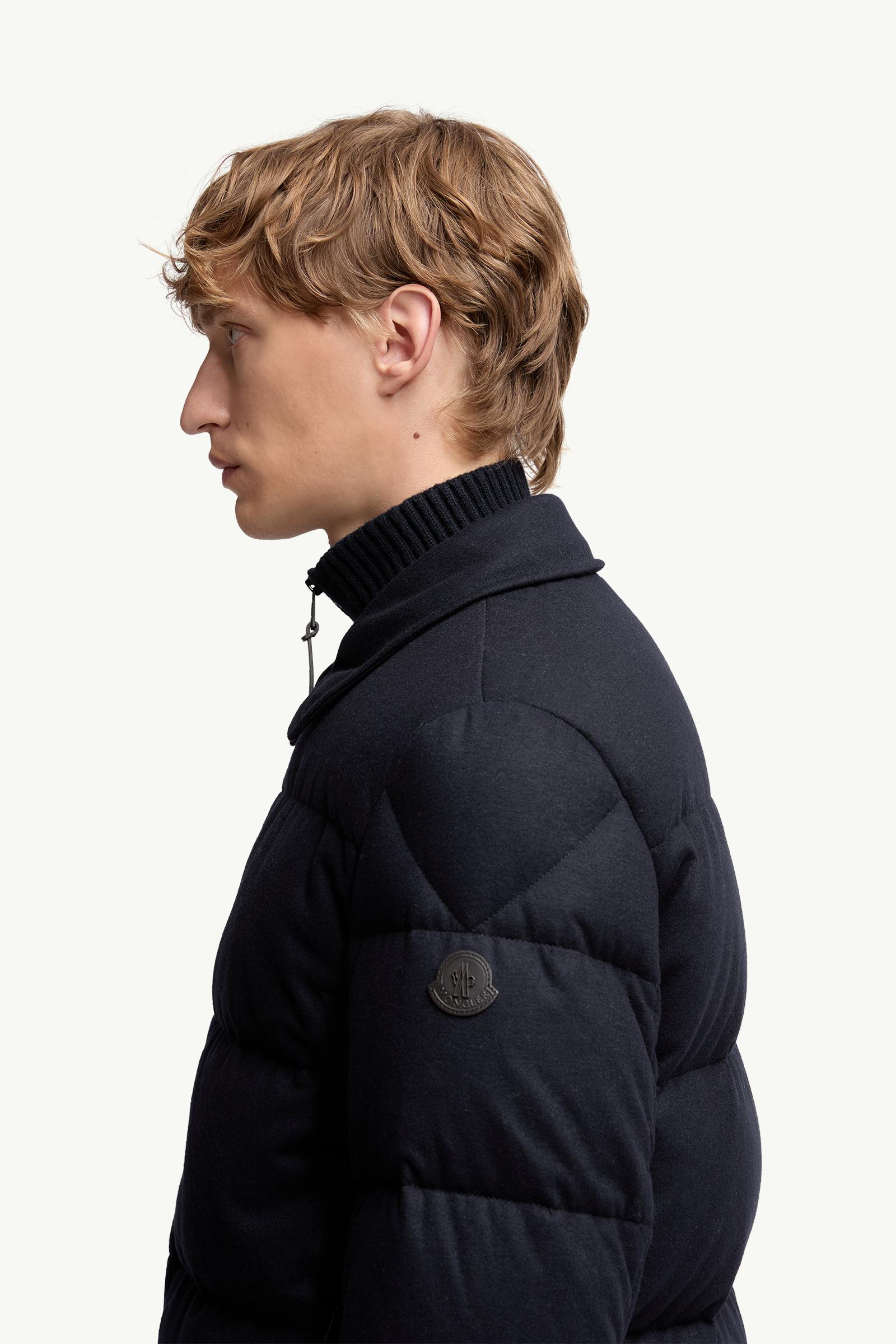 Pres Cashmere Blend Down Shirt Jacket Men Navy Blue Moncler 1