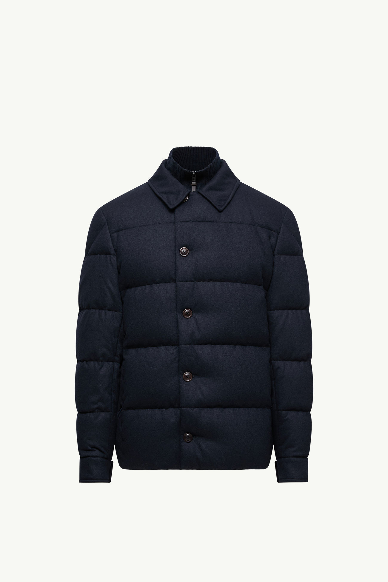Giacca camicia imbottita Pres in misto cashmere Uomo Blu Navy Moncler 2