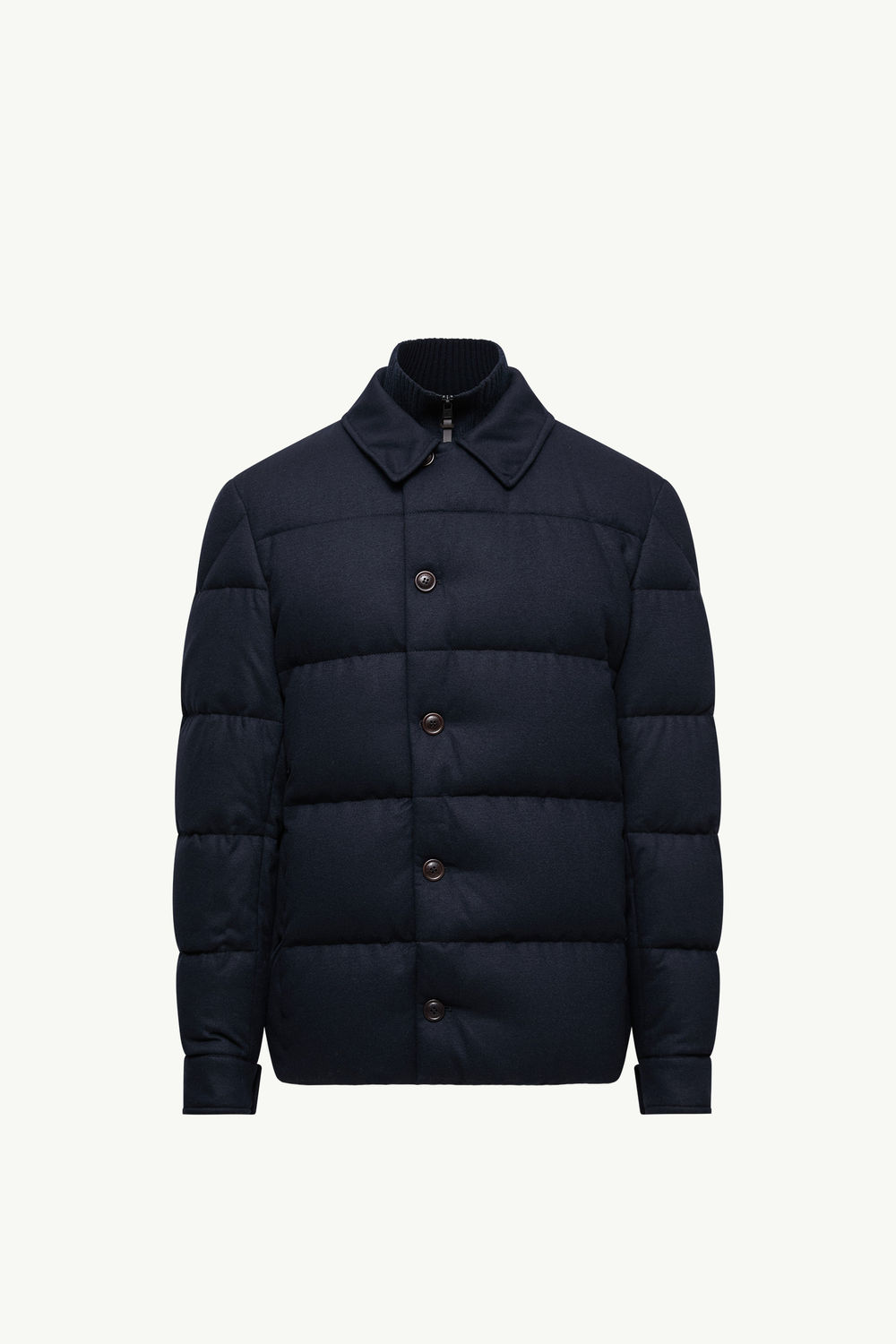 Pres Cashmere Blend Down Shirt Jacket Men Navy Blue Moncler 2