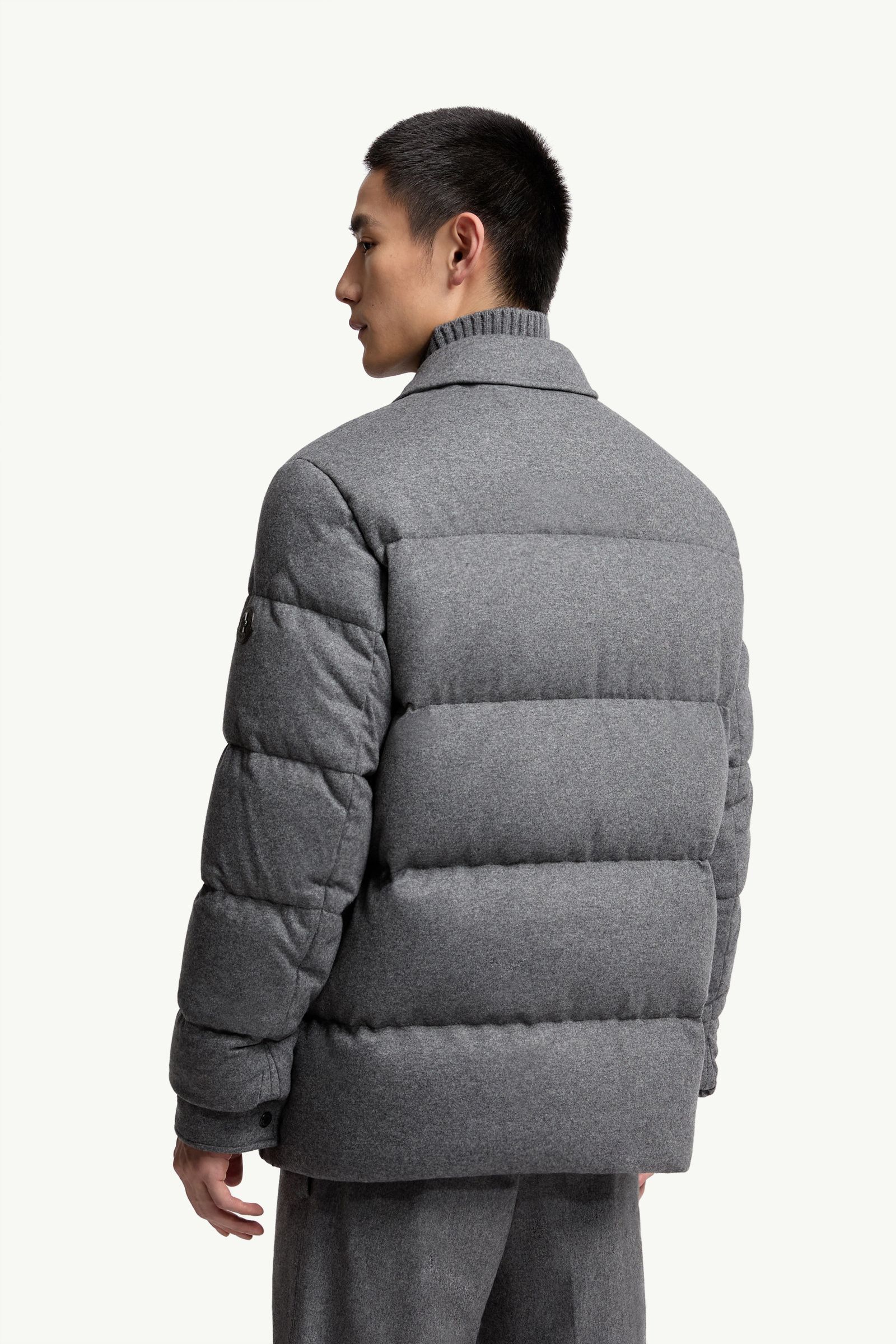 ダークグレー Pres ダウンシャツジャケット : ショートダウン