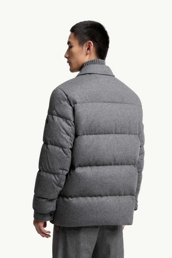 Pres男士羊绒混纺羽绒衬衫式夹克外套 男士 深灰色 Moncler 4
