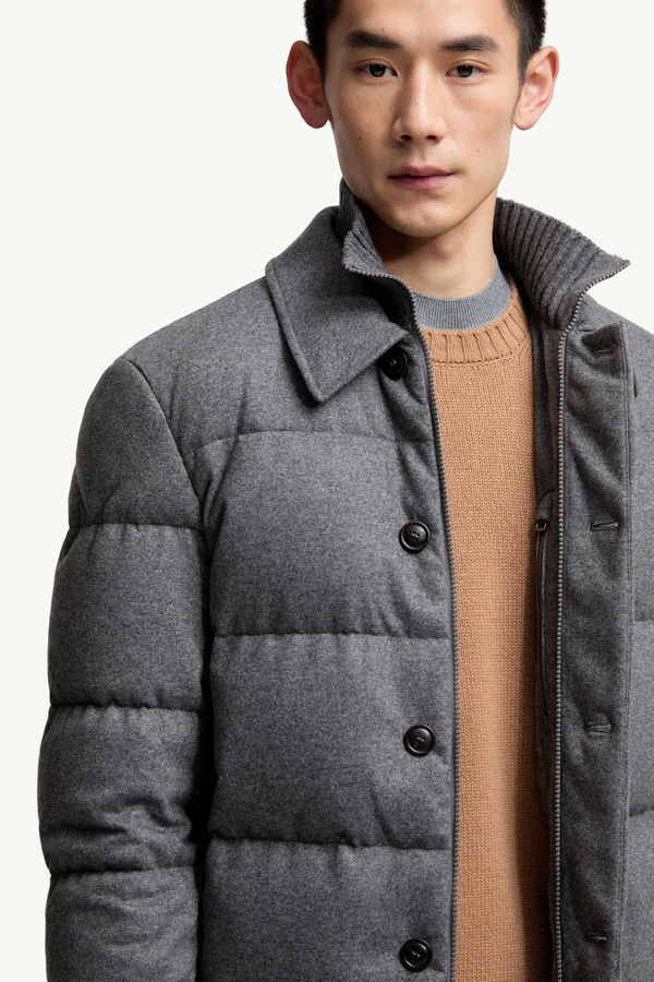 Pres男士羊绒混纺羽绒衬衫式夹克外套 男士 深灰色 Moncler 5