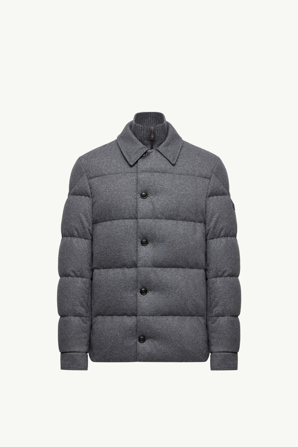 Pres Cashmere Blend Down Shirt Jacket Men Dark Gray Moncler 2