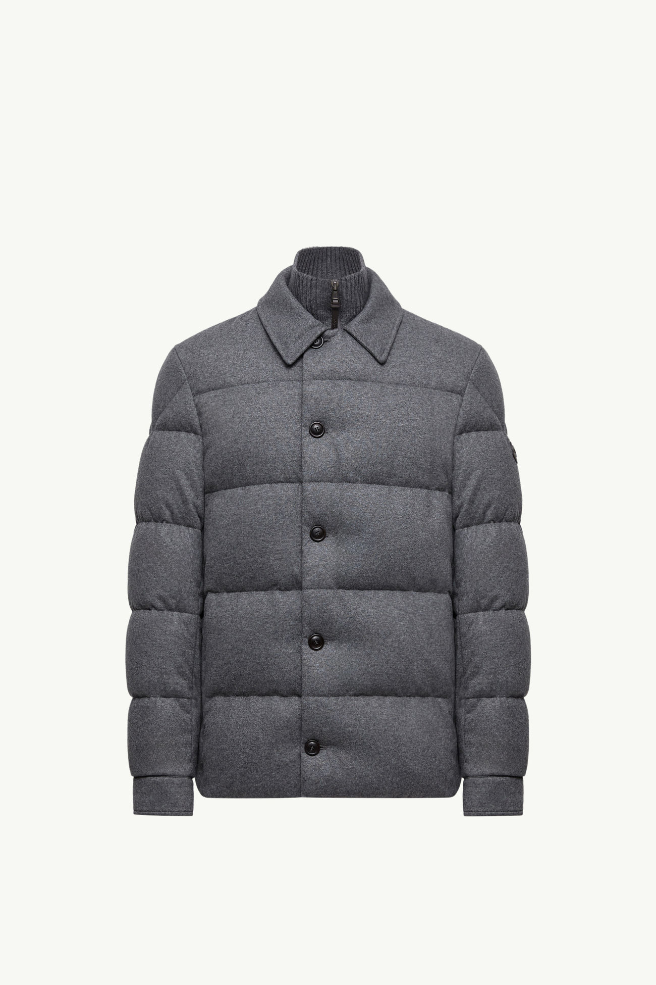 Pres Cashmere Blend Down Shirt Jacket Men Dark Grey Moncler 2