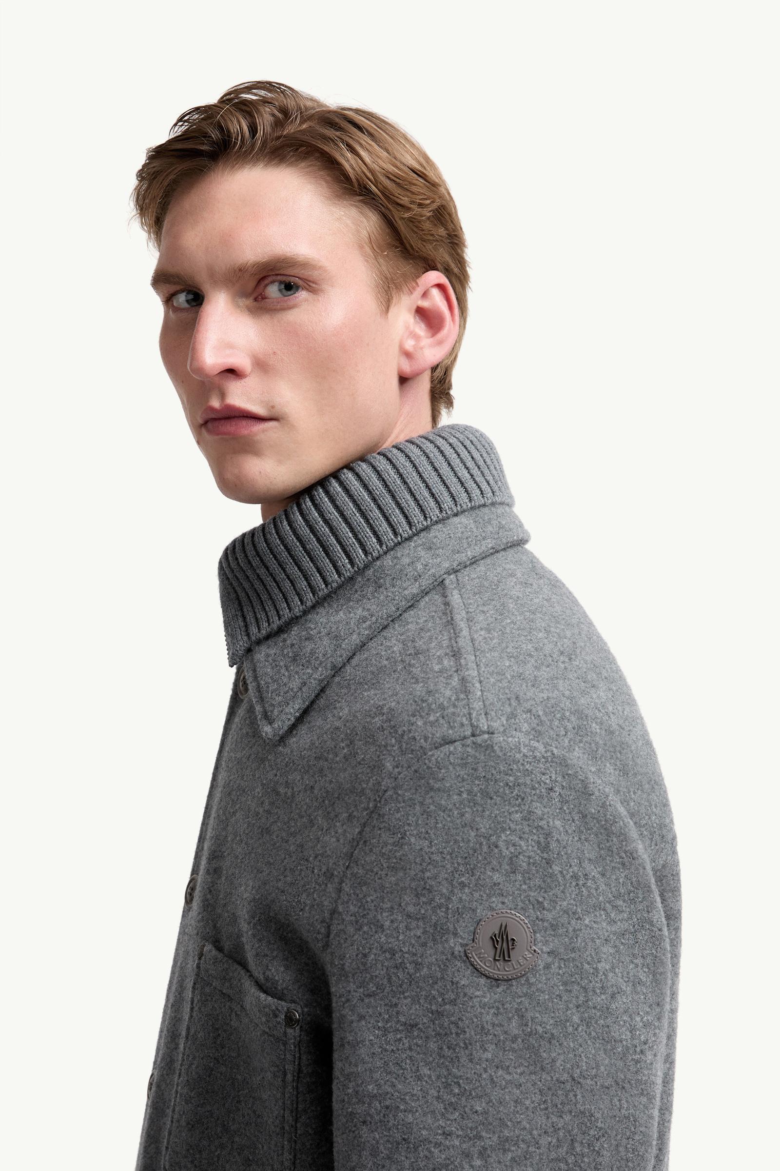 Germain Wool Down Shirt Jacket Men Gray Moncler 1