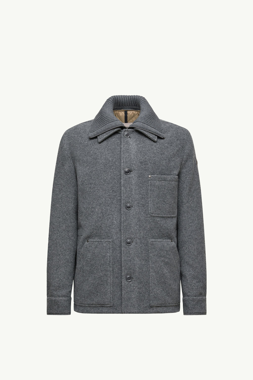 Chaqueta camisera con plumón de lana Germain Hombre Gris Moncler 2