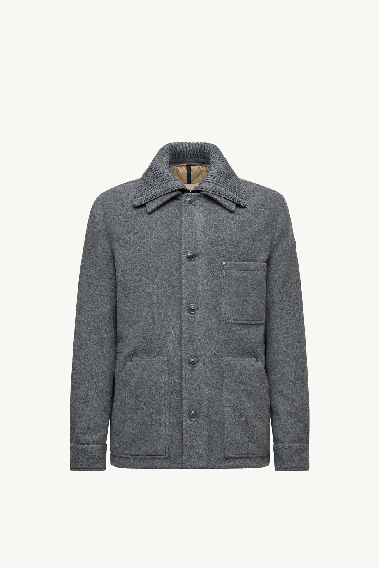 Chaqueta camisera con plumón de lana Germain Hombre Gris Moncler 2