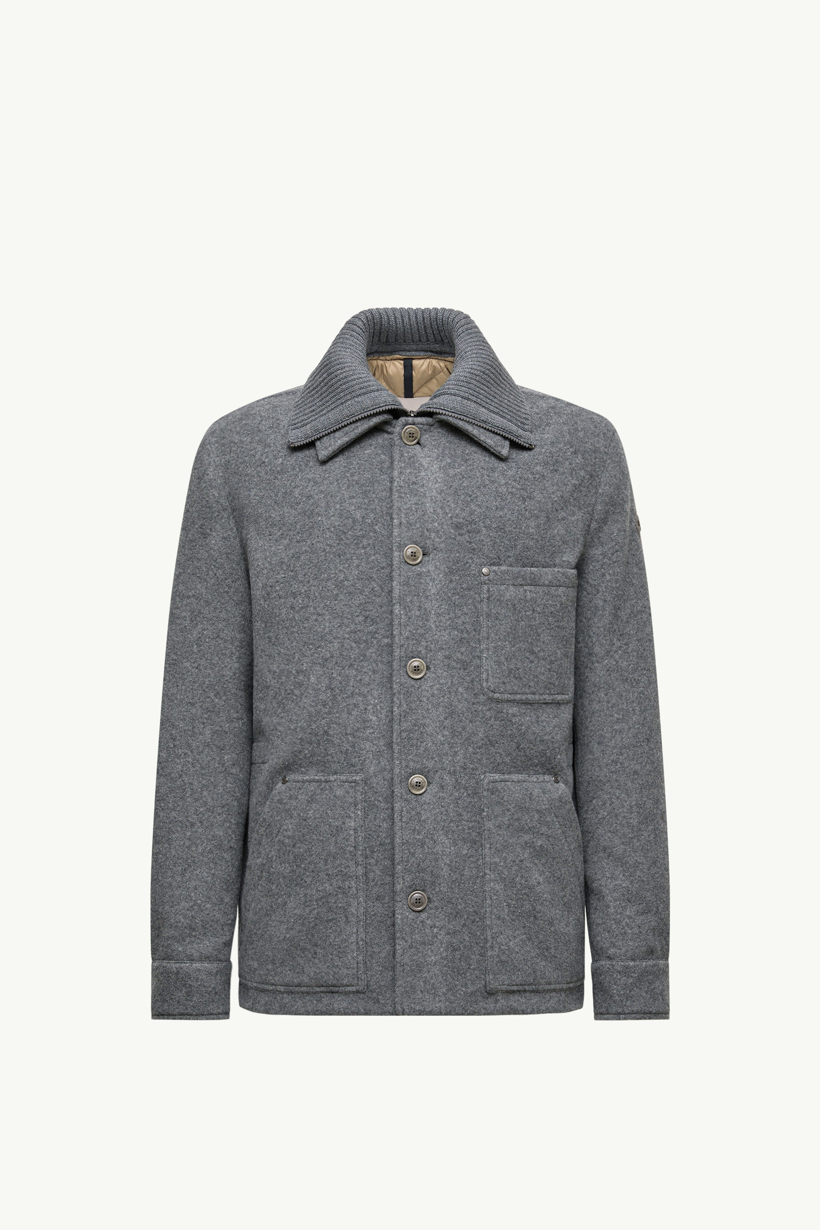 Germain Wool Down Shirt Jacket Men Gray Moncler 2
