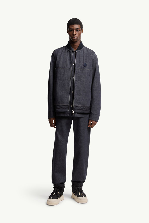 Straight Leg Jeans Men Denim Blue Moncler 0