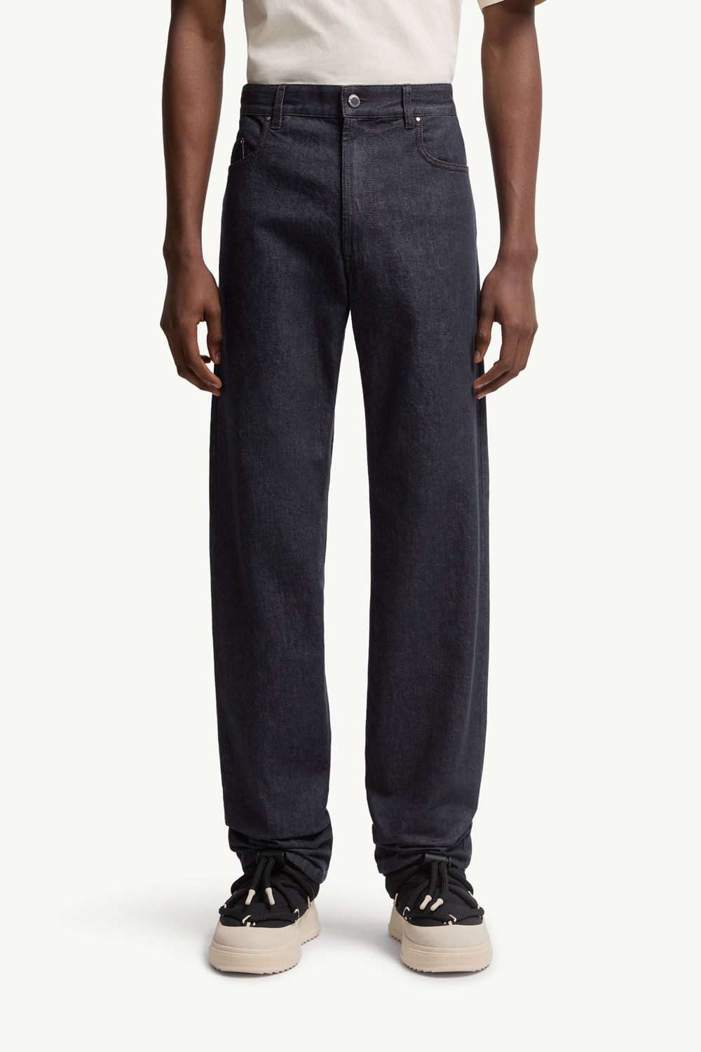 Straight Leg Jeans Men Denim Blue Moncler 3