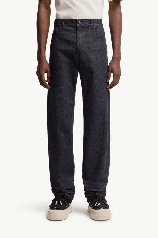 Straight Leg Jeans Men Denim Blue Moncler 3