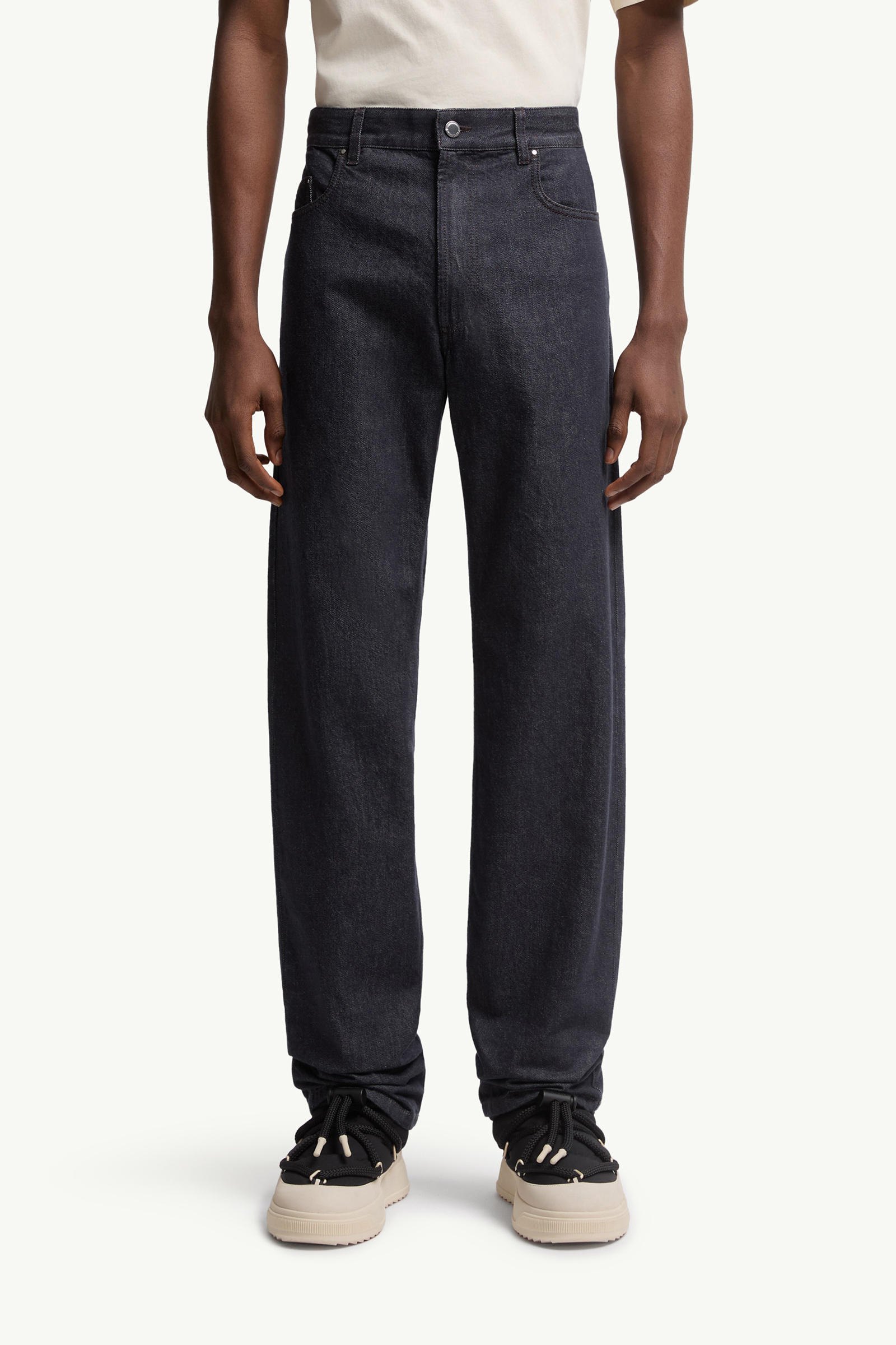 Straight Leg Jeans Men Denim Blue Moncler 3