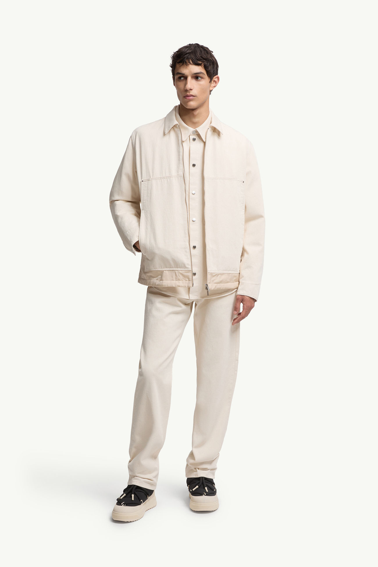 Jeans a gamba dritta Uomo Bianco Avorio Moncler 0