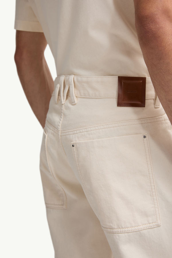 Straight Leg Jeans Men White Ivory Moncler 5