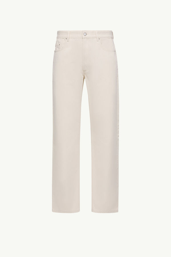Straight Leg Jeans Men White Ivory Moncler 2
