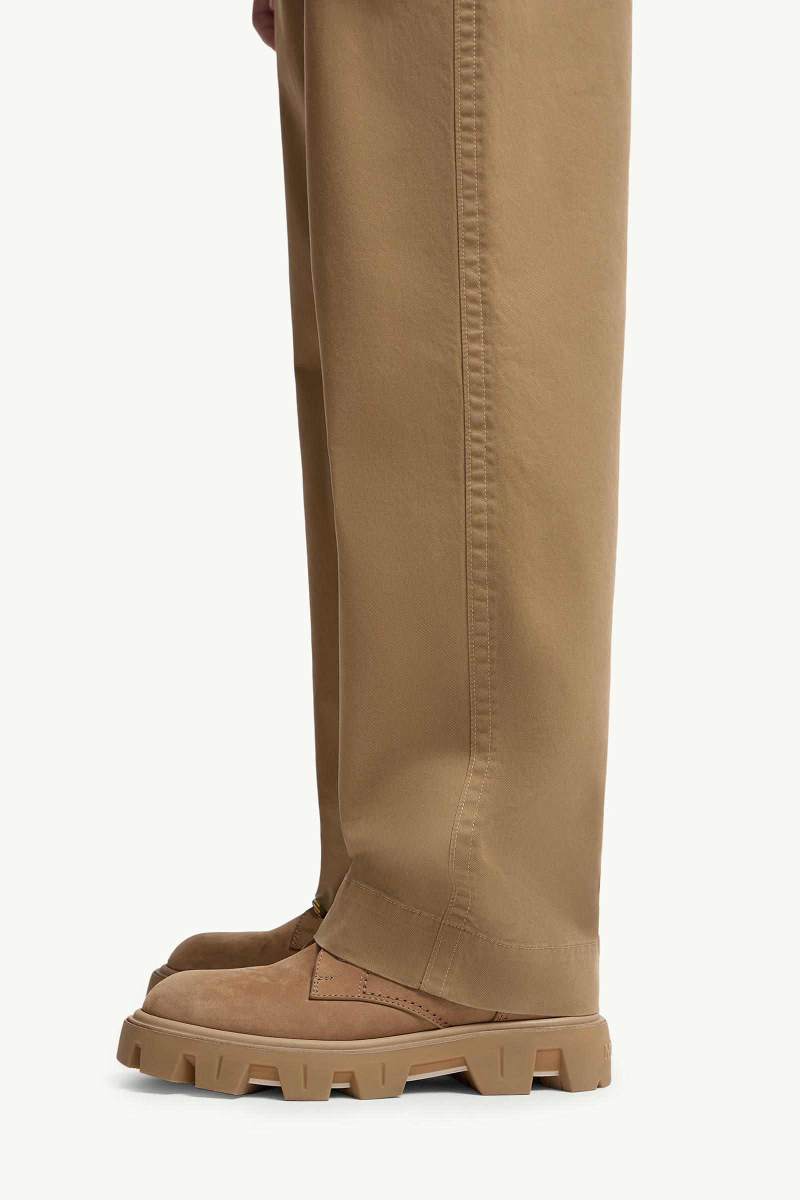 Pantaloni in gabardine di cotone Uomo Beige Moncler 1