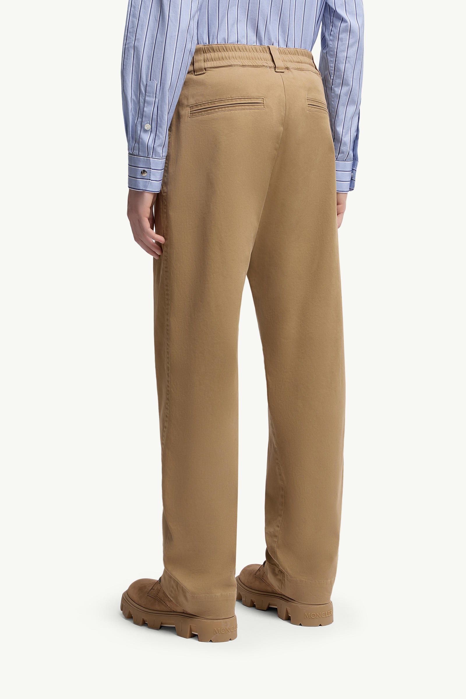 Cotton Gabardine Trousers Men Beige Moncler 4