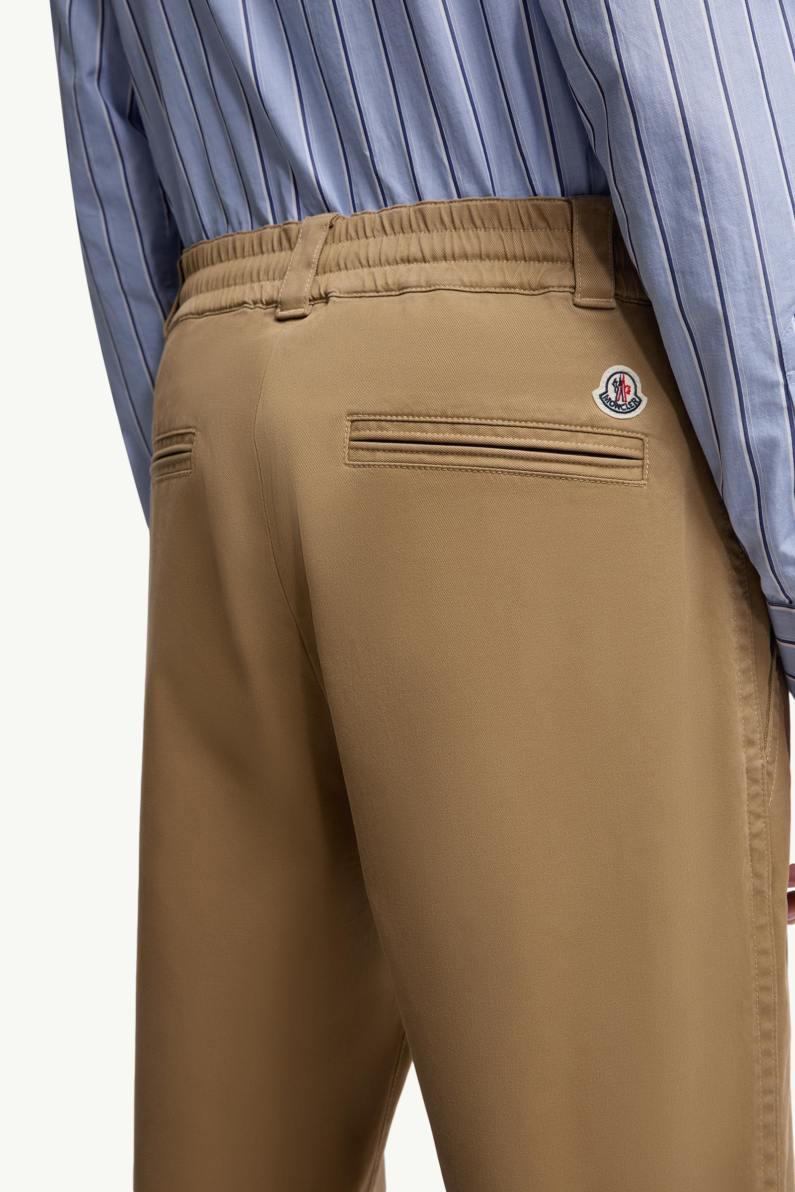 Cotton Gabardine Trousers Men Beige Moncler 5