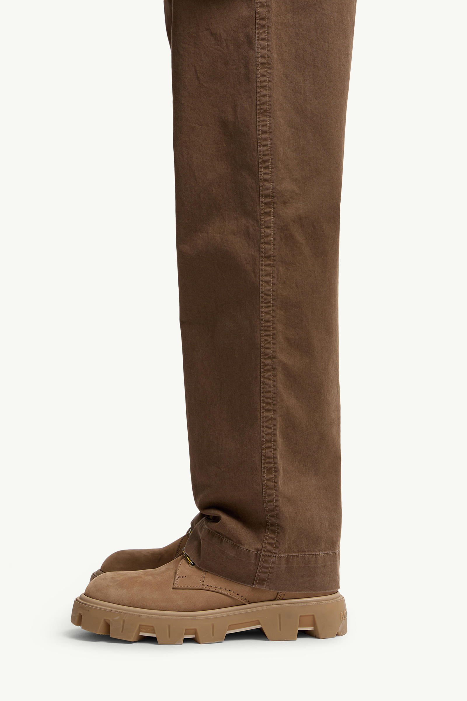 Pantalones de gabardina de algodón Hombre Marrón Moncler 1