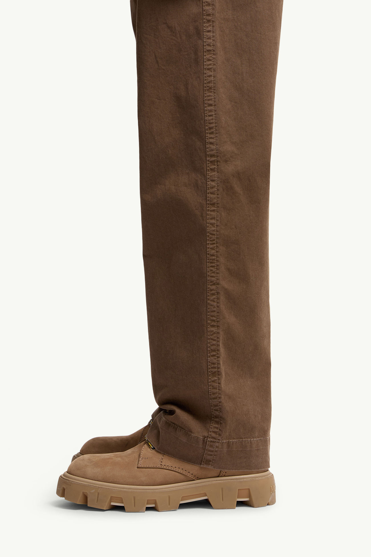 Pantaloni in gabardine di cotone Uomo Marrone Moncler 1