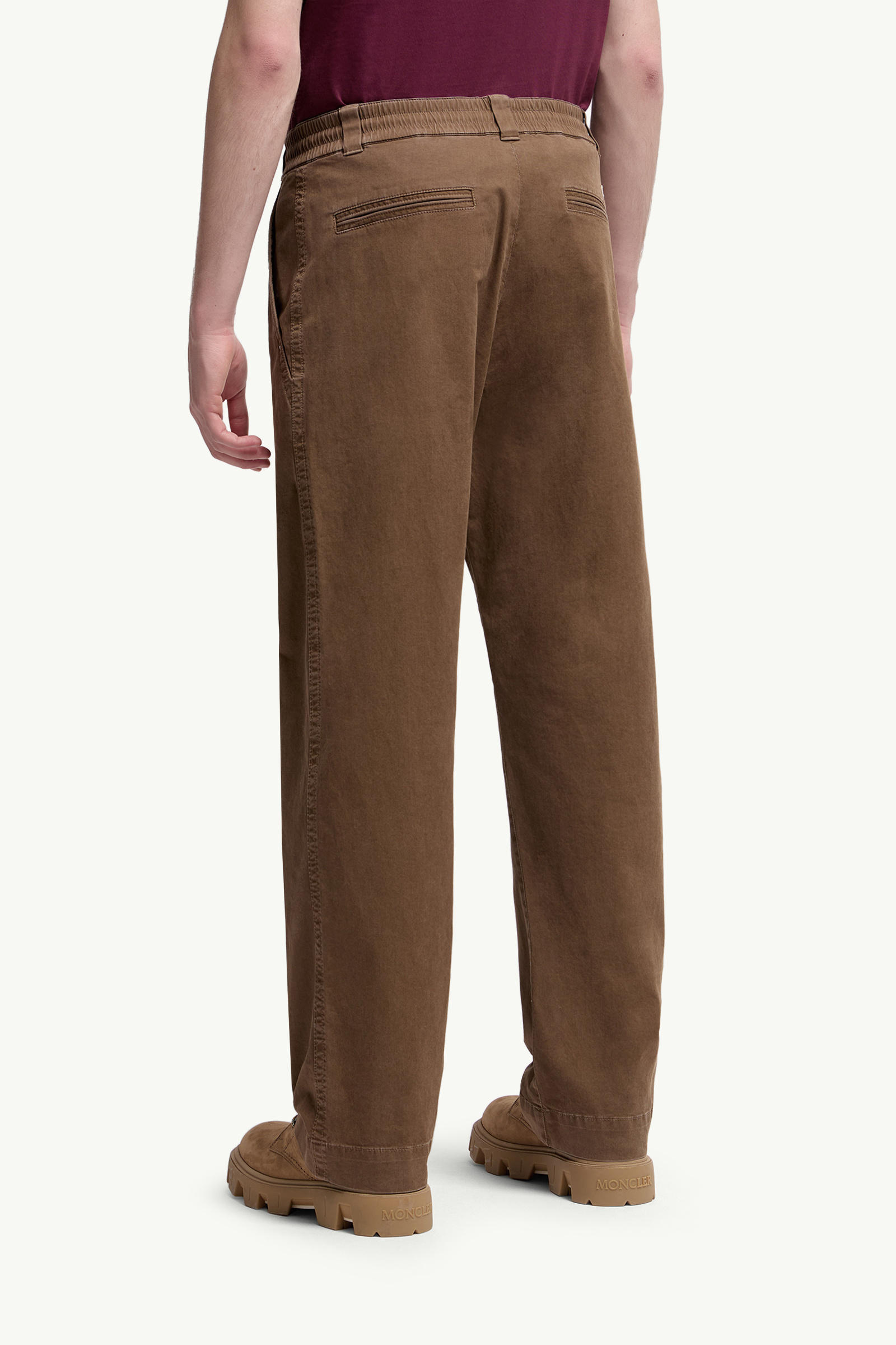 Pantalones de gabardina de algodón Hombre Marrón Moncler 4