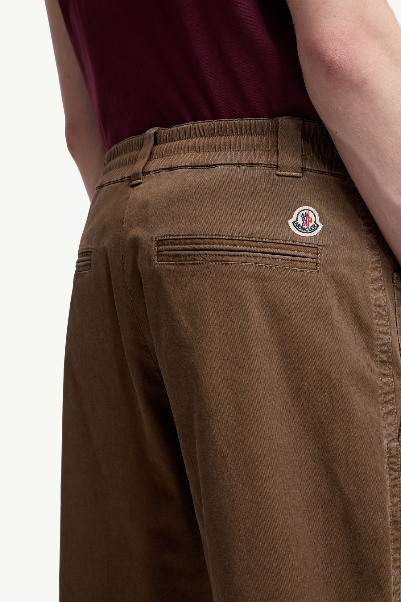 Pantaloni in gabardine di cotone Uomo Marrone Moncler 5