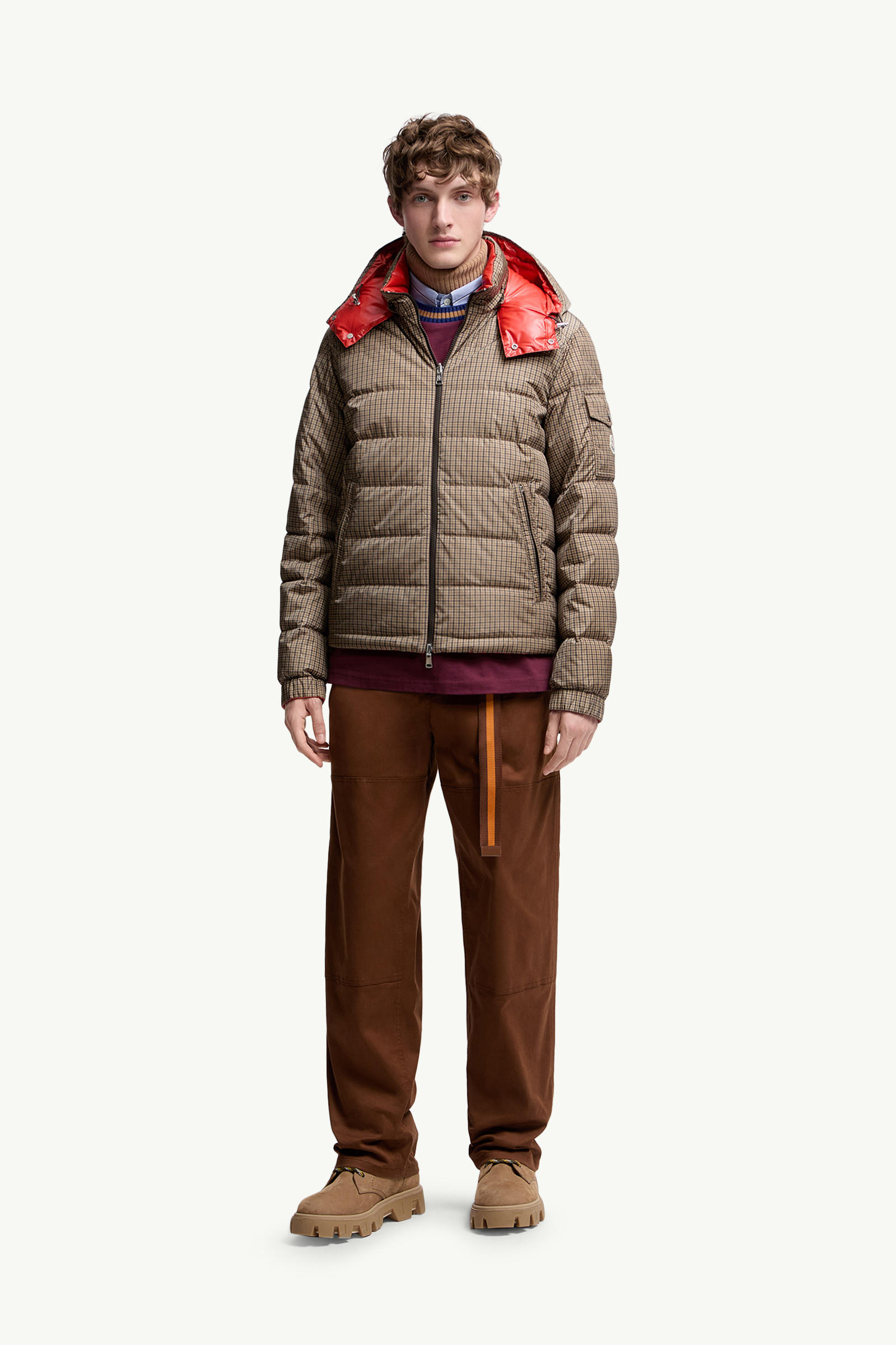 Cotton Gabardine Trousers Men Brown Moncler 0