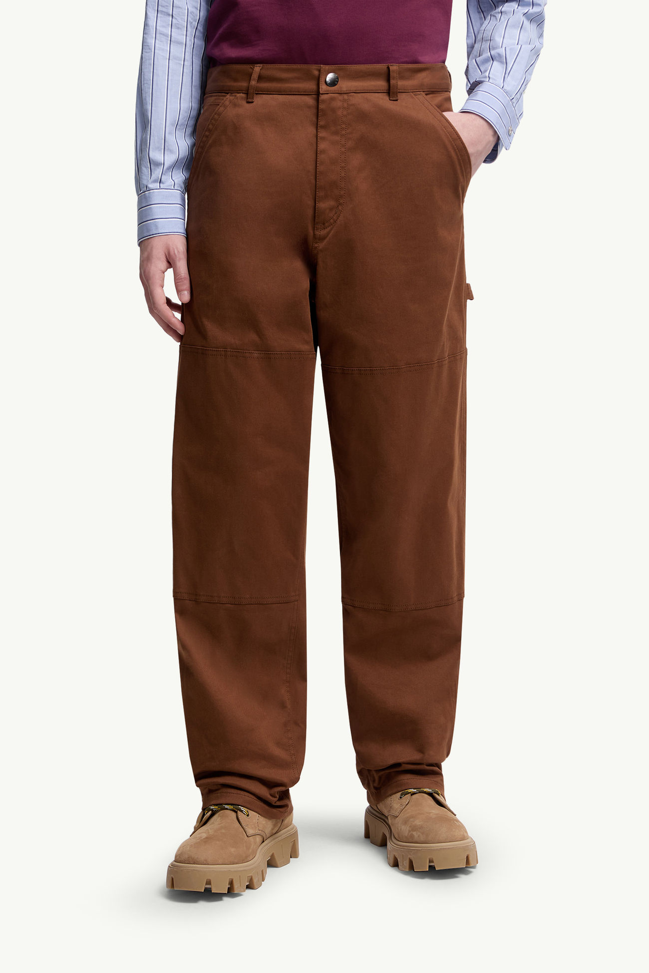 Cotton Gabardine Pants Men Brown Moncler 3
