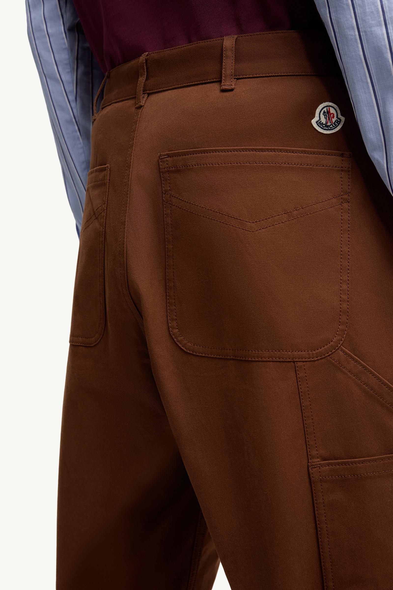 Brown Cotton Gabardine Pants - Pants & Shorts for Men | Moncler US