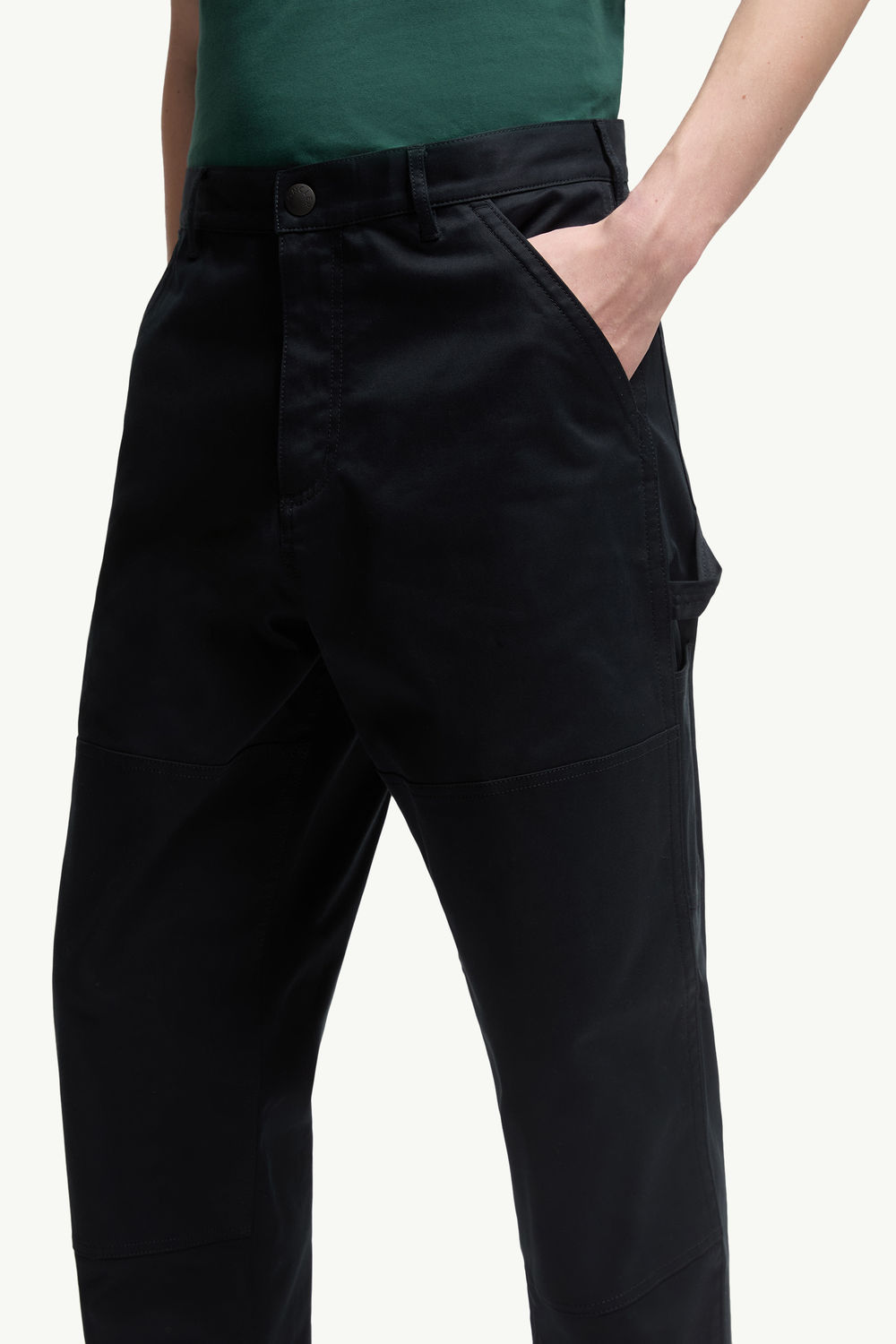 Cotton Gabardine Trousers Men Navy Blue Moncler 5