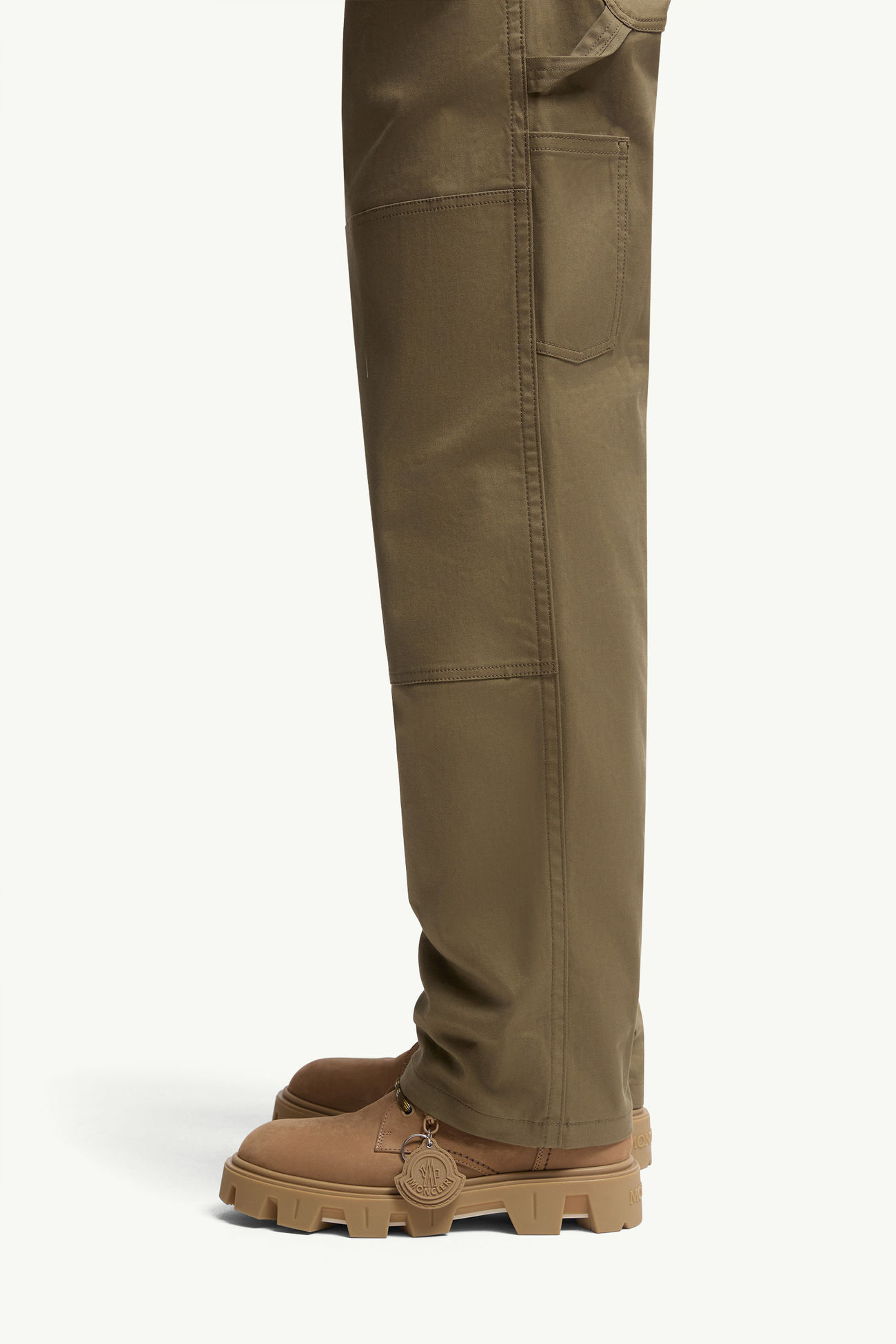 Pantalones de gabardina de algodón Hombre Verde Oliva Moncler 1