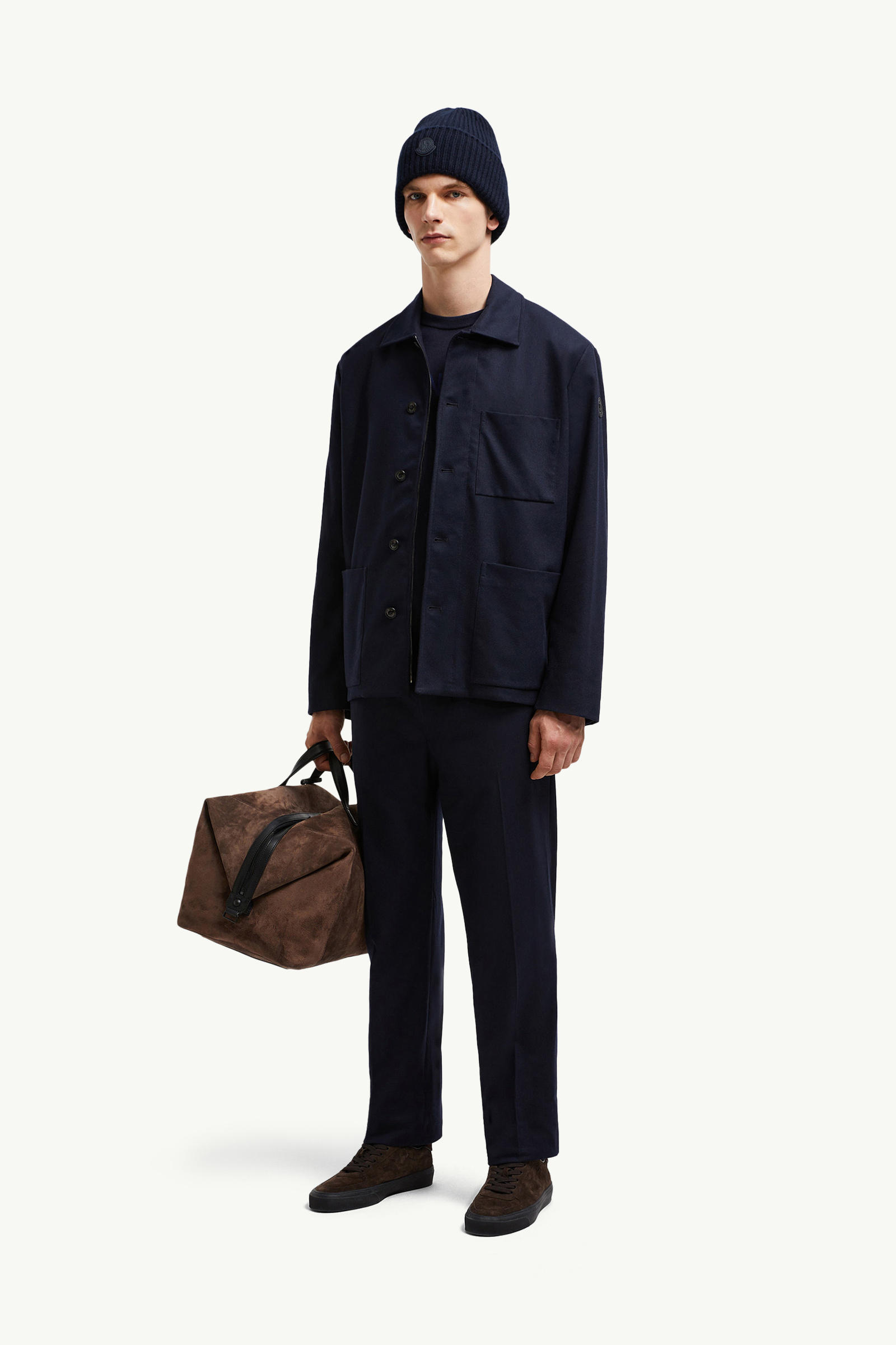 Pantalon de survêtement en cachemire mélangé Hommes Bleu marine Moncler 0