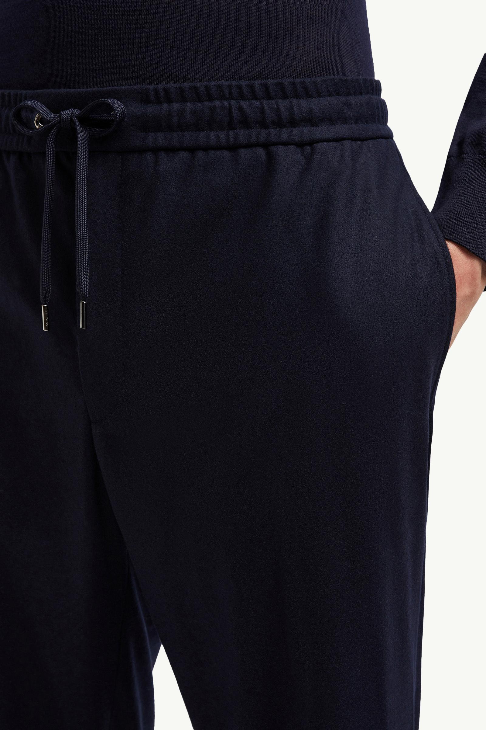 Navy Blue Cashmere Blend Jogging Trousers - Trousers Navy Blue Cashmere Blend Jogging Trousers - Trousers