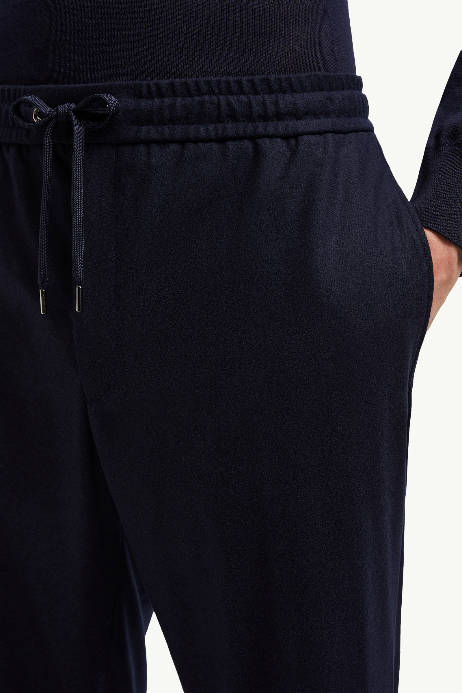 Cashmere Blend Jogging Trousers Men Navy Blue Moncler 1
